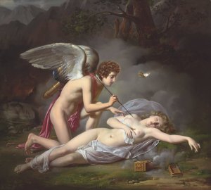 L'amour Et Psyche by Michel Philibert Genod Oil Painting