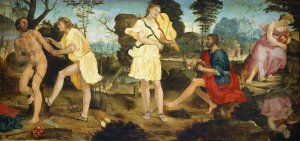 Apollo and Marsyas by Michelangelo Anselmi Oil Painting