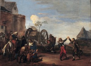 Bambocciata by Michelangelo Cerquozzi Oil Painting
