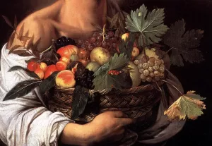 Boy with a Basket of Fruit Detail
