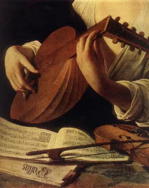 Lute Player Detail painting by Caravaggio