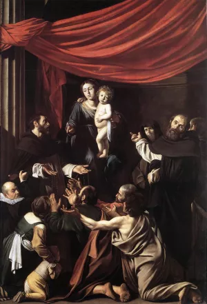 Madonna del Rosario painting by Caravaggio