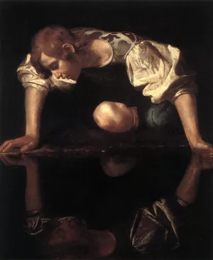 Narcissus painting by Caravaggio