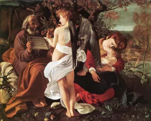 Rest on Flight to Egypt Oil painting by Caravaggio