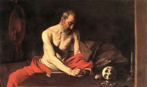 St Jerome Oil painting by Caravaggio