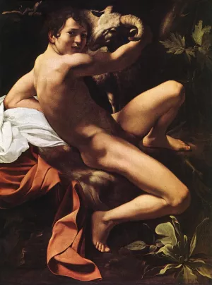 St John the Baptist Youth with Ram by Caravaggio Oil Painting