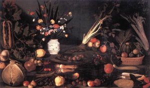 Still-Life with Flowers and Fruit by Caravaggio Oil Painting