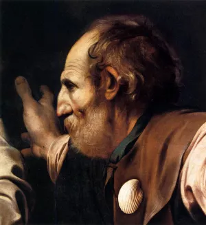 Supper at Emmaus Detail Oil painting by Caravaggio