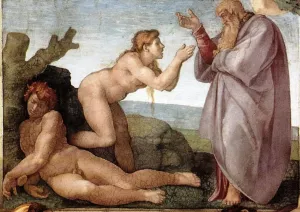 Creation of Eve painting by Michelangelo