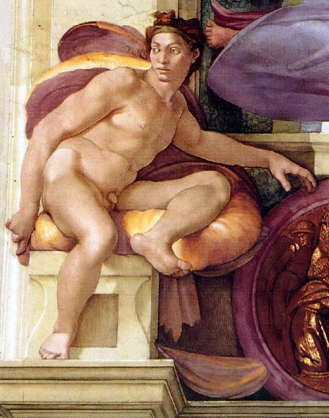 Main Product Photo of Ignudo 10 Painting by Michelangelo