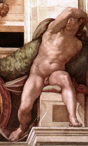 Ignudo 13 by Michelangelo Oil Painting