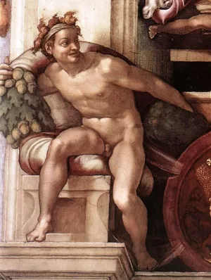 Ignudo 14 by Michelangelo Oil Painting