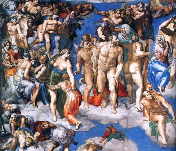 Last Judgment Detail 10 by Michelangelo - Hand-Painted Oil Painting Reproduction