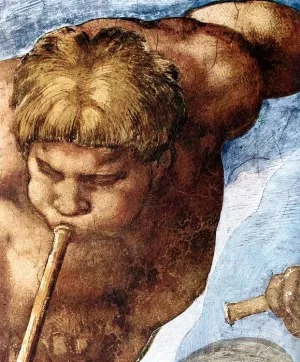 Last Judgment (detail) by Michelangelo - Oil Painting Reproduction