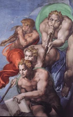 Last Judgment Detail 13 by Michelangelo - Oil Painting Reproduction