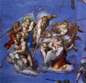 Last Judgment Detail 14 by Michelangelo - Oil Painting Reproduction