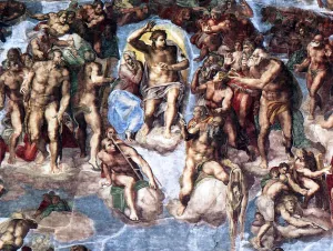 Last Judgment Detail 17 by Michelangelo Oil Painting