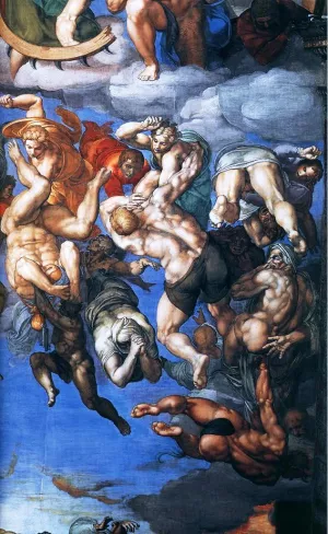 Last Judgment Detail 2 by Michelangelo Oil Painting