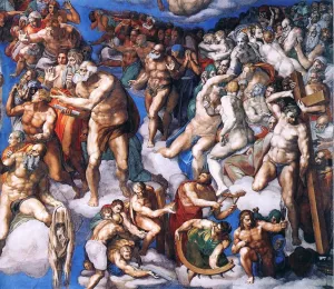 Last Judgment Detail 4 by Michelangelo Oil Painting