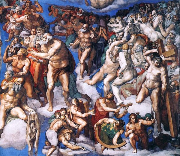 Last Judgment Detail 4 by Michelangelo - Hand-Painted Oil Painting Reproduction