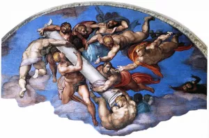 Last Judgment Detail 6 by Michelangelo - Oil Painting Reproduction