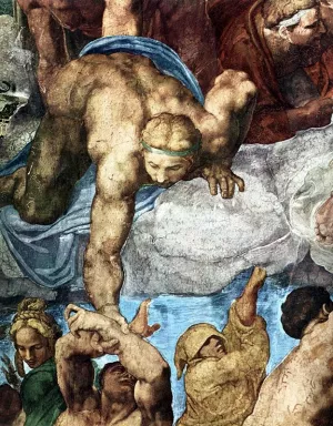 Last Judgment Detail 7 by Michelangelo - Oil Painting Reproduction