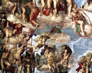 Last Judgment Detail 8 by Michelangelo - Oil Painting Reproduction