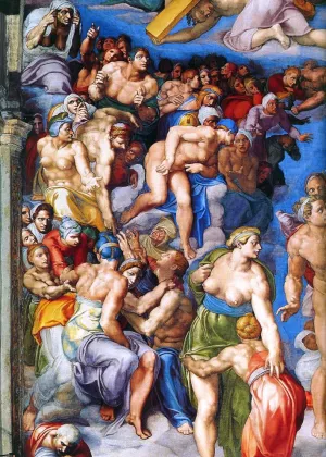 Last Judgment Detail 9 by Michelangelo Oil Painting