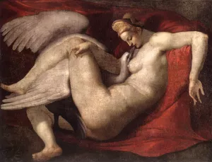 Leda and the Swan by Michelangelo - Oil Painting Reproduction