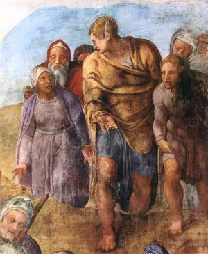 Martyrdom of St Peter Detail painting by Michelangelo