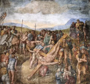Martyrdom of St Peter painting by Michelangelo