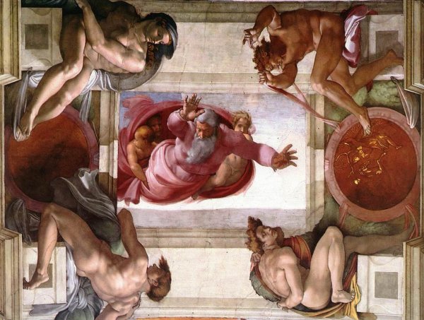 Separation of the Earth from the Waters by Michelangelo - Hand-Painted Oil Painting Reproduction
