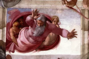 Separation of the Earth from the Waters by Michelangelo - Oil Painting Reproduction