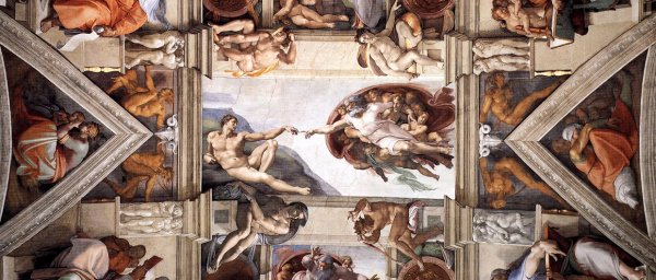 The Ceiling Detail by Michelangelo - Hand-Painted Oil Painting Reproduction