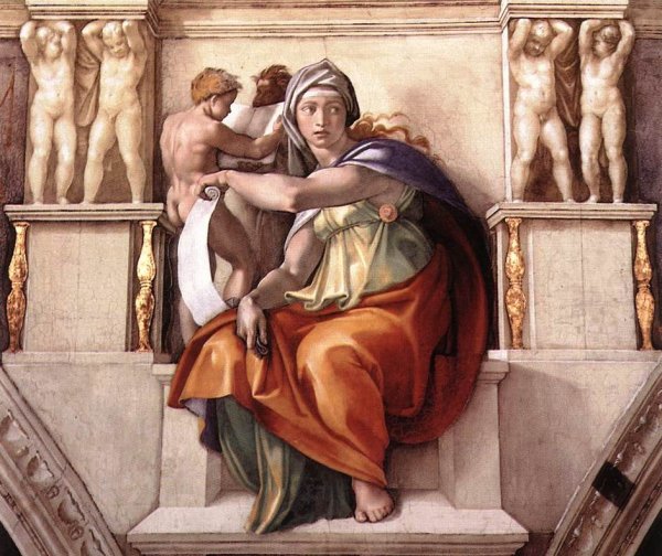 The Delphic Sibyl by Michelangelo - Hand-Painted Oil Painting Reproduction