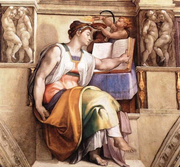 Main Product Photo of The Erythraean Sibyl Painting by Michelangelo