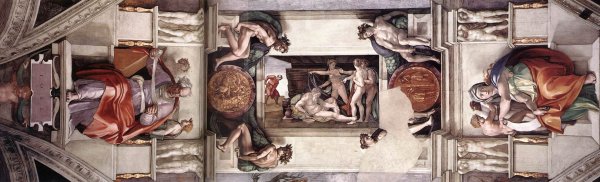 Main Product Photo of The First Bay of the Ceiling Painting by Michelangelo