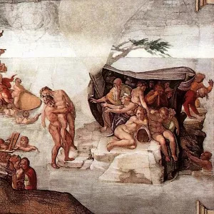 The Great Flood Detail by Michelangelo Oil Painting