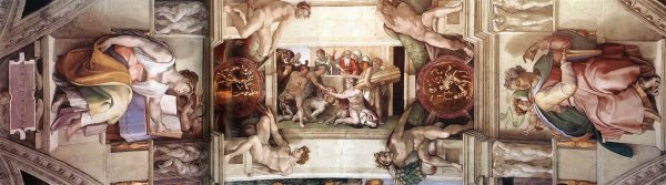 Main Product Photo of The Third Bay of the Ceiling Painting by Michelangelo