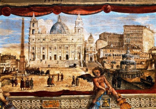Main Product Photo of View of the Basilica of Saint Peter with Bernini's Bell Towers Painting by Michelangelo