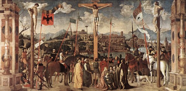 Crucifixion by Michele Da Verona - Hand-Painted Oil Painting Reproduction