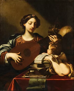 Allegory of the music by Michele Desubleo Oil Painting