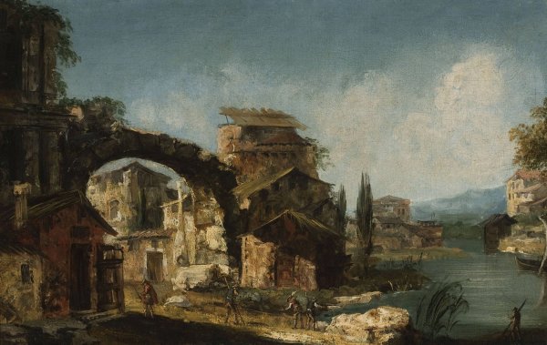 Main Product Photo of Landscape with ruins Painting by Michele Marieschi