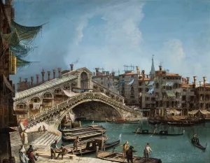 Ponte Rialto in Venice Oil painting by Michele Marieschi