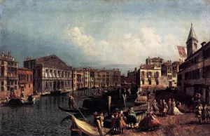 The Grand Canal with the Ca' Rezzonico and the Campo San Samuele Oil painting by Michele Marieschi