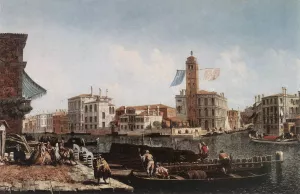 The Grand Canal with the Fishmarket Oil painting by Michele Marieschi