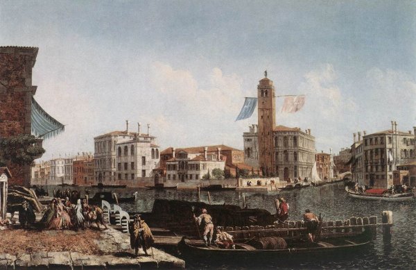 Main Product Photo of The Grand Canal with the Fishmarket Painting by Michele Marieschi