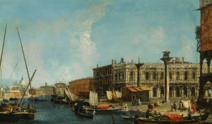 Venice, A View Of The Molo From The Bacino Di San Marco With The Piazzetta And The Entrance To The Grand Canal by Michele Marieschi Oil Painting