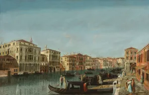 View Of The Grand Canal, Venice, At The Level Of The Pescheria And Of Palazzo Michiel Alle Colonne Oil painting by Michele Marieschi