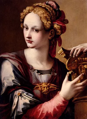 An Allegorical Figure, Possibly a Personification of Architecture or Fortitude by Michele Tosini - Oil Painting Reproduction
